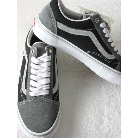 Vans Men's Skate Old Skool Reflective Black Grey Canvas Suede shoes Size 8 NIB - Picture 4 of 5